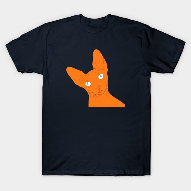 Orange Sphynx Cat T-Shirt by LiLian-Kaff